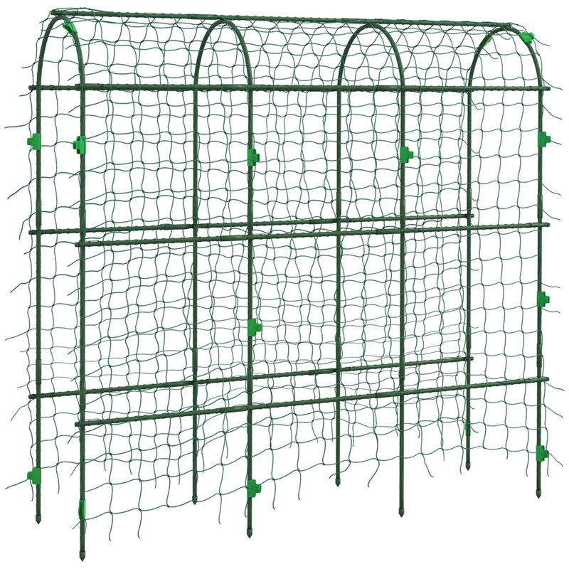 Treillis de jardin d'extérieur en métal 17 po x 72 po x 72 po avec filet d'escalade