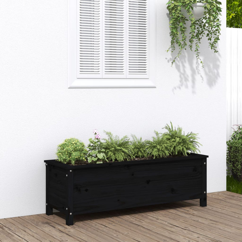 Bohlin Wood Raised Garden Bed, Pine, 15.35" H x 47.05" W x 15.75" D, White