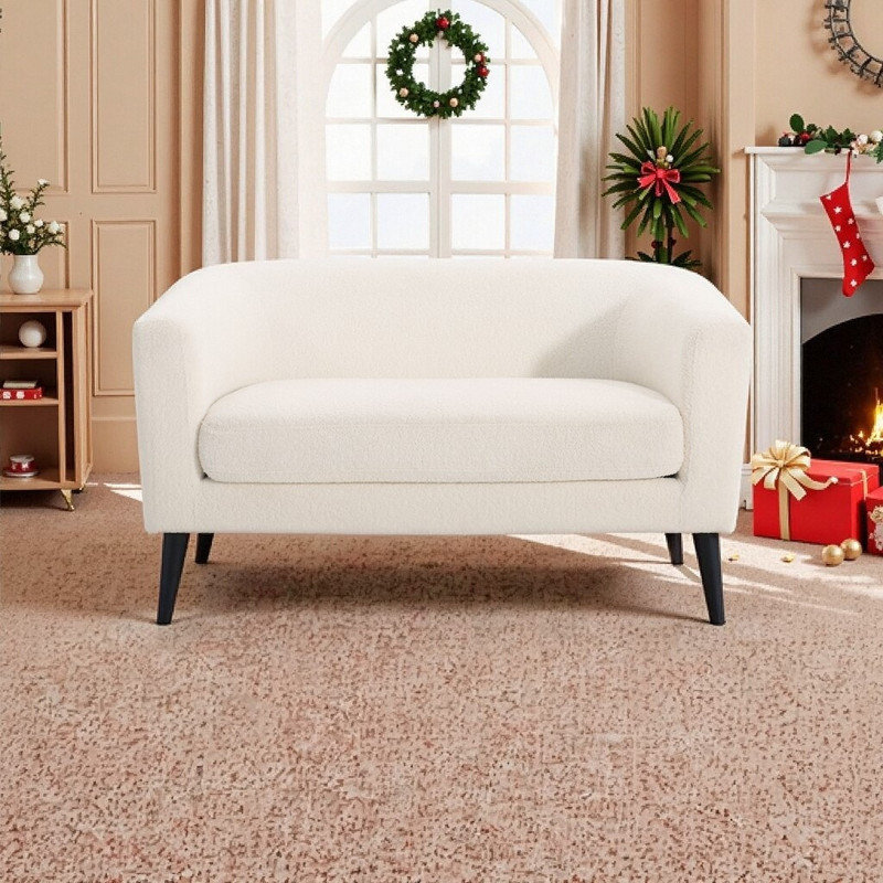 Causeuse en velours Minimalist, Beige