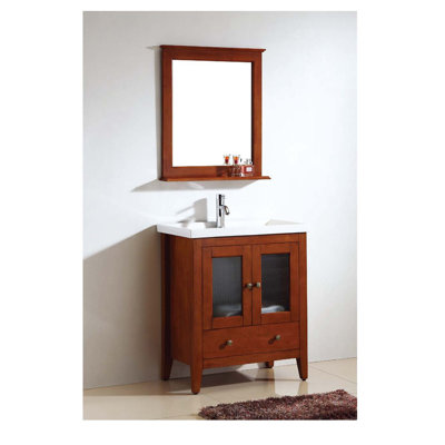 Polebridge Wood Wall Mirror with Shelves
