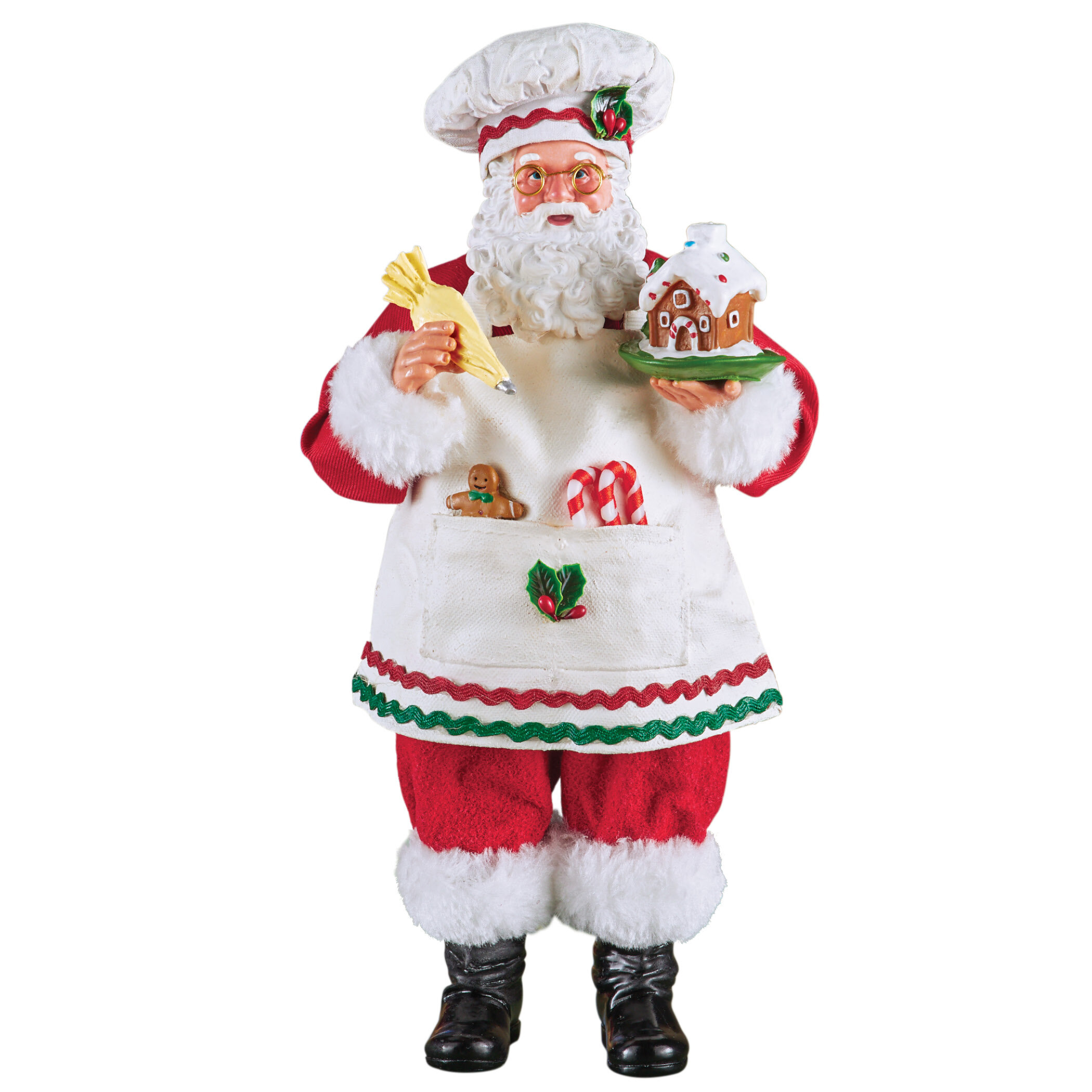 The Holiday Aisle® Chef Santa with Gingerbread House Statue & Reviews ...