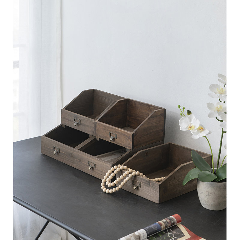Lark Manor Abdul-Hadi Solid Wood Decorative Bin