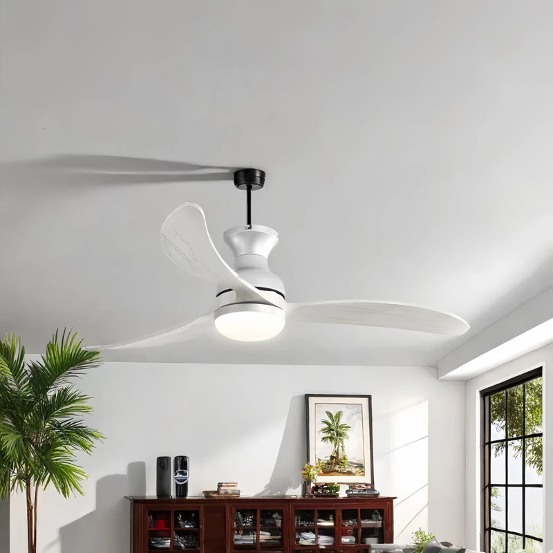 132.1Cm Ceiling Fan with Remote Control and Light Kit Include, White