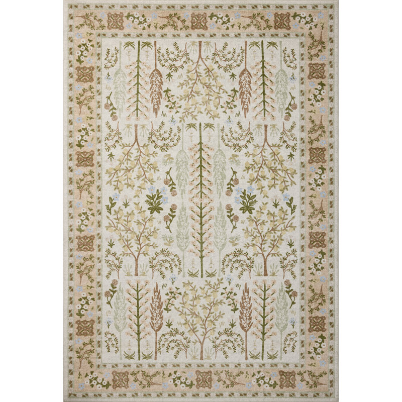 Tapis crème Rifle Paper Co. x Loloi, Rond 3 pi 9 po