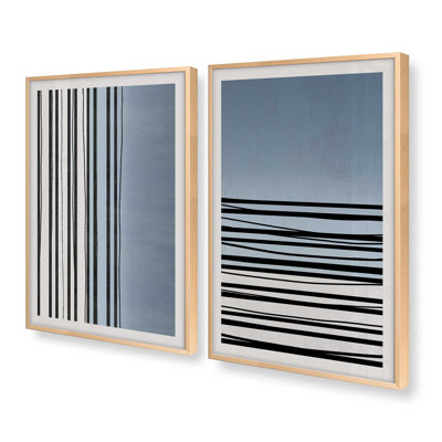 Twilight Stripes Set of 2 Print on Archival Matte Paper in Frame