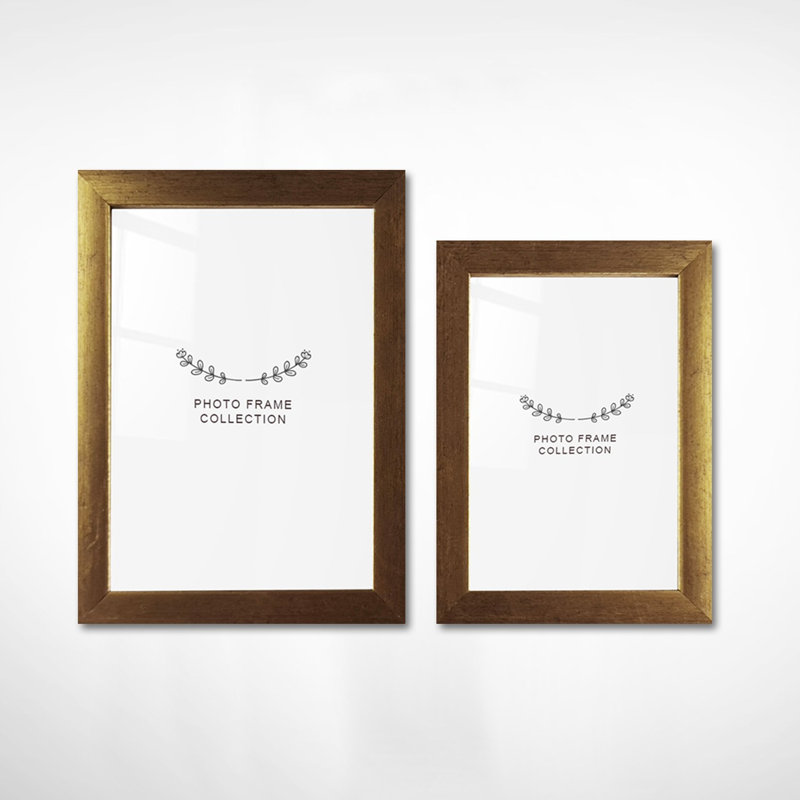 Ensemble de 2 cadres photo Elegant Gold, 5,1 x 7,1 po et 5,9 x 8,3 po | 100% plastique durable, largeur du cadre: 0,8 po | Parfait pour la décoration et les cadeaux, présentoir élégant pour vos souvenirs préférés