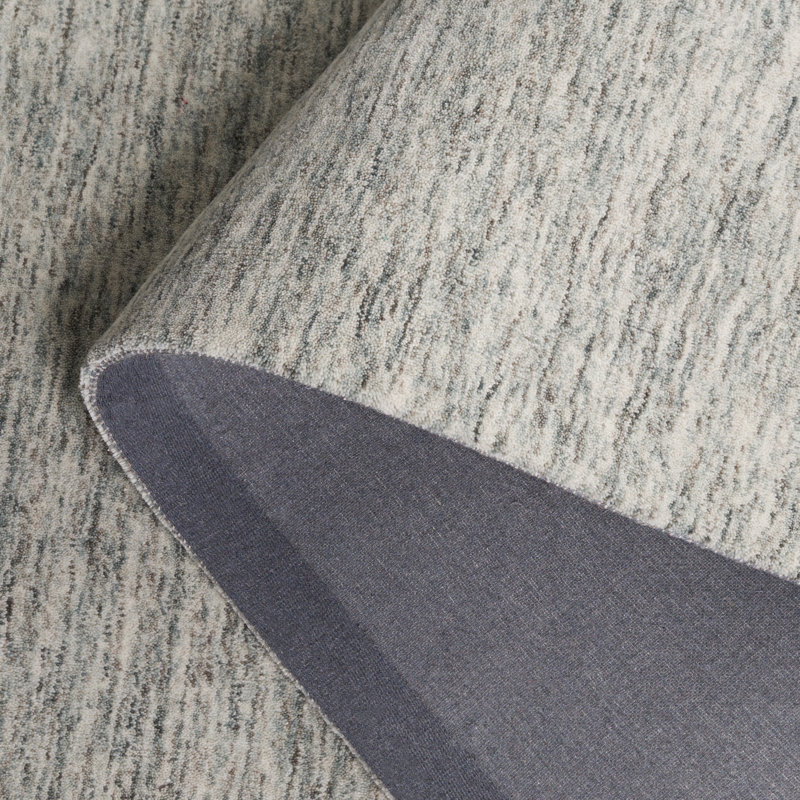 Himalaya Handloomed Wool Cotton Rug in Teal, Rectangle 5' x 8'