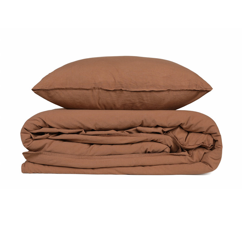 Snavely Solid Colour Duvet Cover Set with Pillowcases Included, 140 x 200cm Duvet Cover + 1 Pillowcase (60 x 60), Wood Smoke
