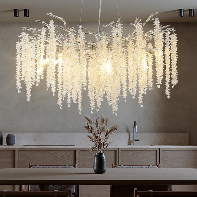 Lustre en cristal Paree, Argent argent, 10, H 19,7 po x l 30 po x P 30 po