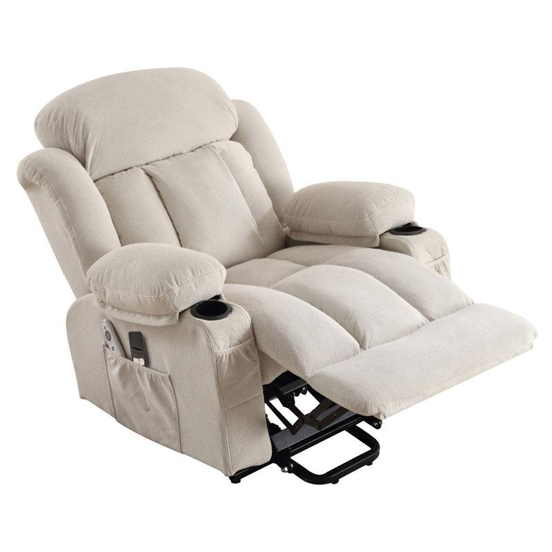 Power Lift Velvet Recliner With Heat And Massage For Living Room