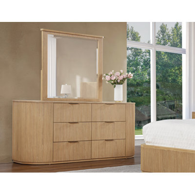 Commode cannelée en bois massif Queensbury