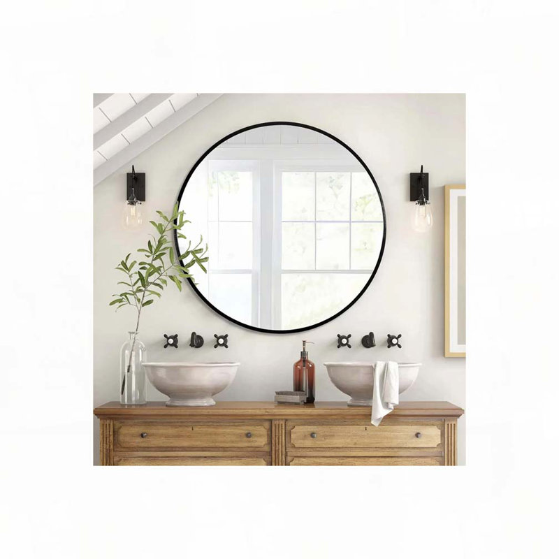 Miroir mural 42 po, 42 po x 42 po, Noir
