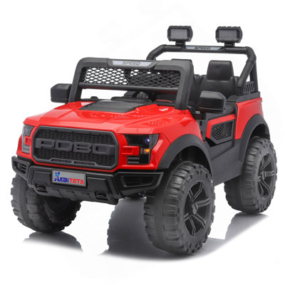 Electric Ride On car, 12V 2 Motors Off Road Toy Car with 2.4G Remote Control, LED Lights, Music Player, Swing Function, 4 Wheel Shock Absorption for 3-8 Year Old Boys Girls