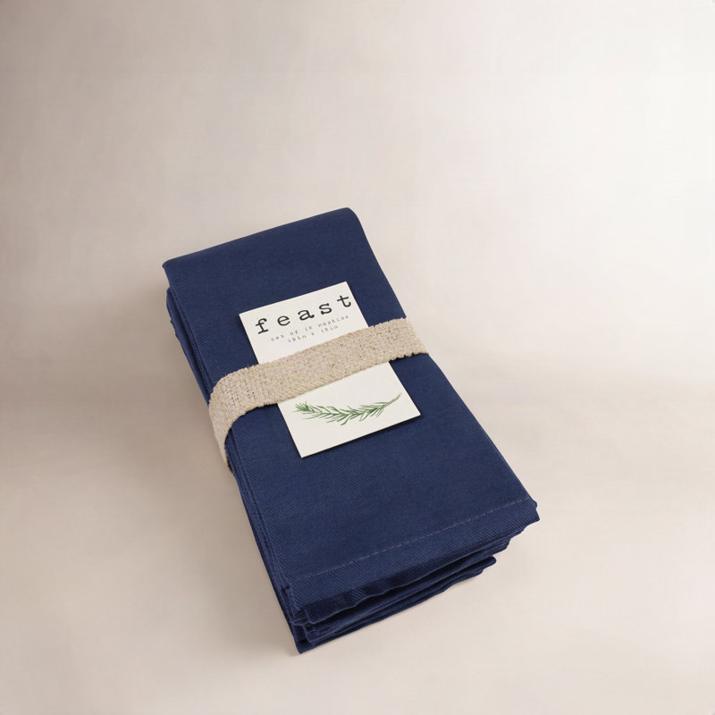 Allston Cotton Blend Square Napkin, Blue