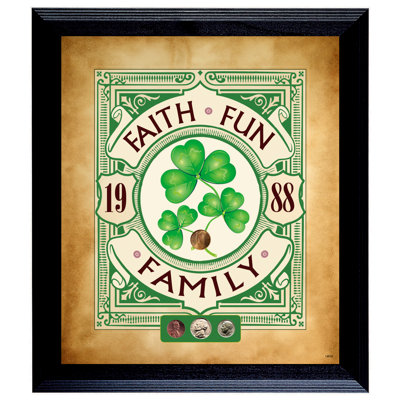 Une année pour mémoriser la famille irlandaise-reproduction d’art textuel sur papier encadrée