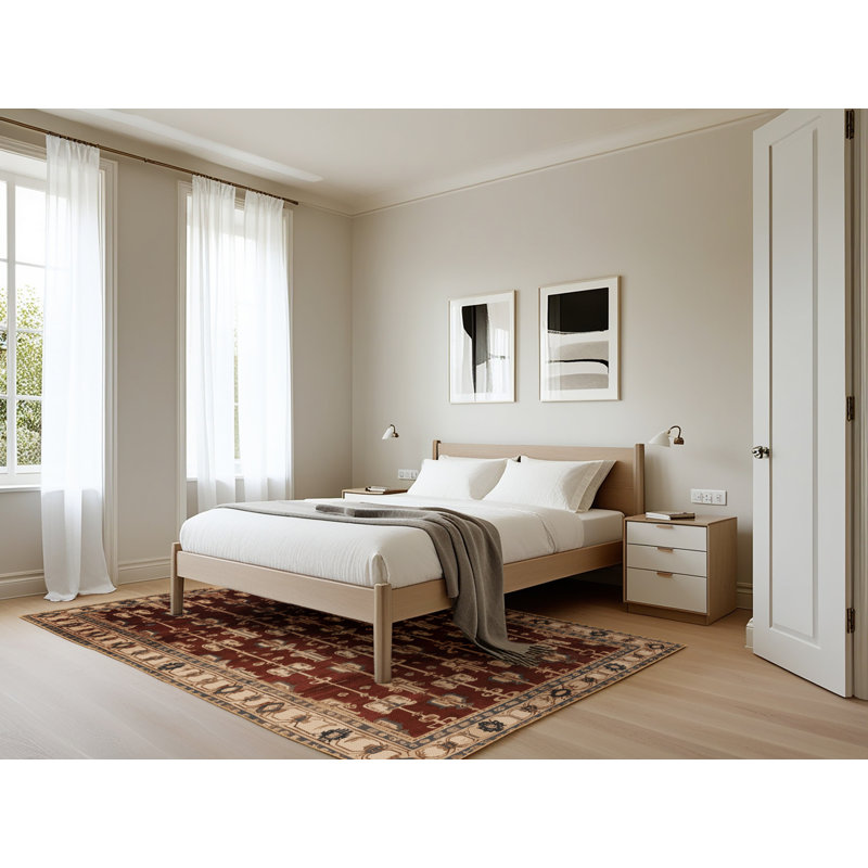 Tapis brun français lavable à la machine, Rectangle 5 pi x 7 pi