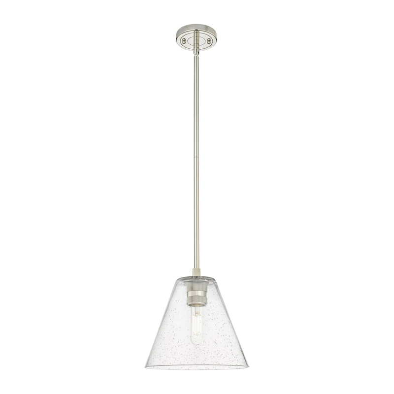Kehlani - Luminaire suspendu 1 tige Berkshire, Nickel poli, H 38,75 po x l 8 po x P 8 po