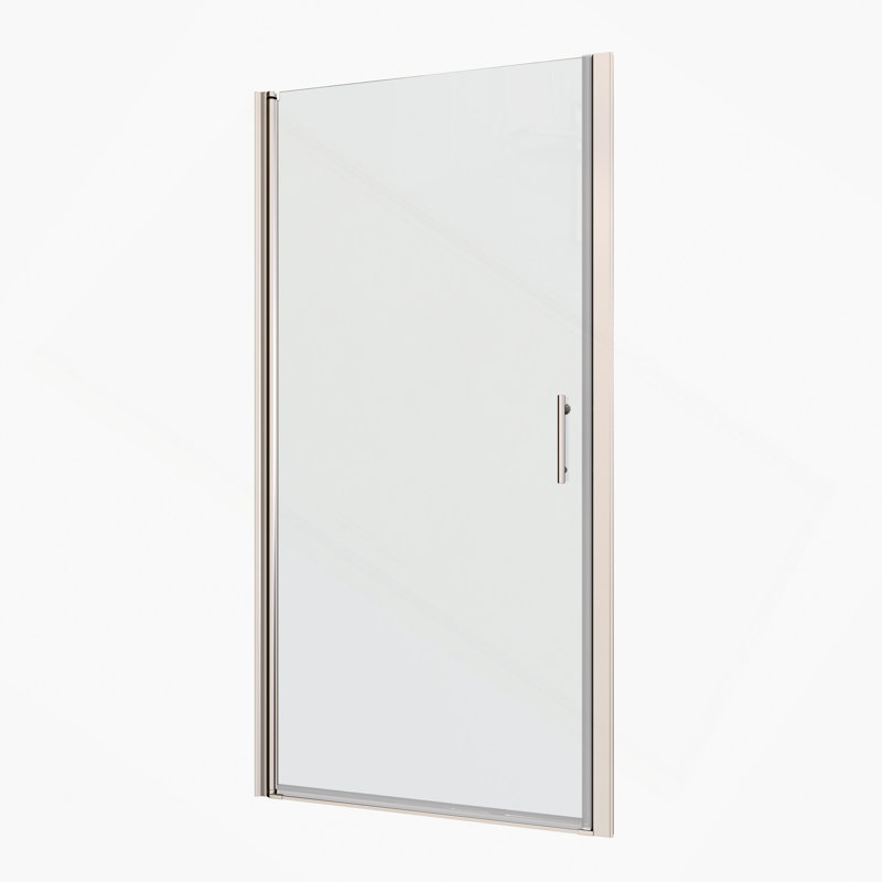 Porte de douche universelle, ouverte à l'extérieur, avec verre trempé de 1/4 po, Chrome