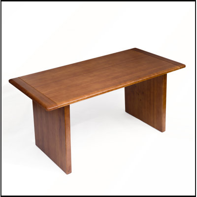 Solid Wood Rectangular Dining Table Wide Panel Legs HeavyDuty Stable for 4 to 6 People