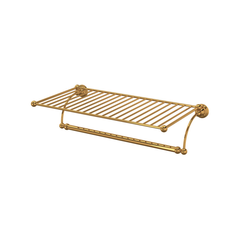 Edwardian™ Wall Mount Towel Shelf, English Gold