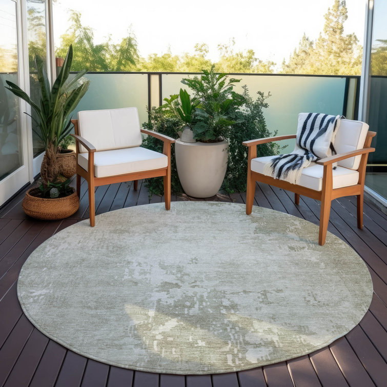 Machine Washable Indoor/Outdoor Christain ACN1258 Linen Rug