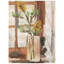 "Timeless Serenity II", Vase par la fenêtre sur toile métallique chagrin or