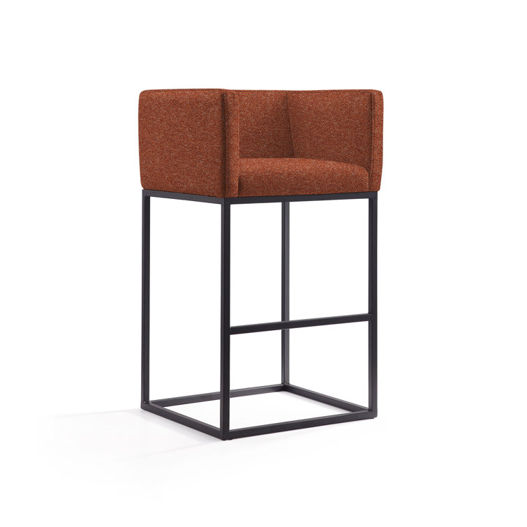 Upholstered Counter Stool with Metal Frame