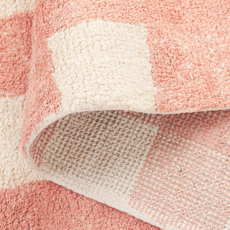 Haddam Hand Woven Recyclyed Cotton Pile Machine Washable Plaid Rug, Rectangle 5' x 8'
