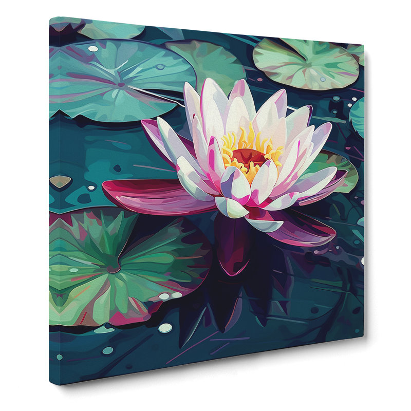 Water Lily Flower Constructivism No.2 - Wrapped Canvas