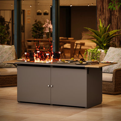 Table de foyer d'extérieur au propane H 25 po x l 64 po Laurean (55 000 BTU)