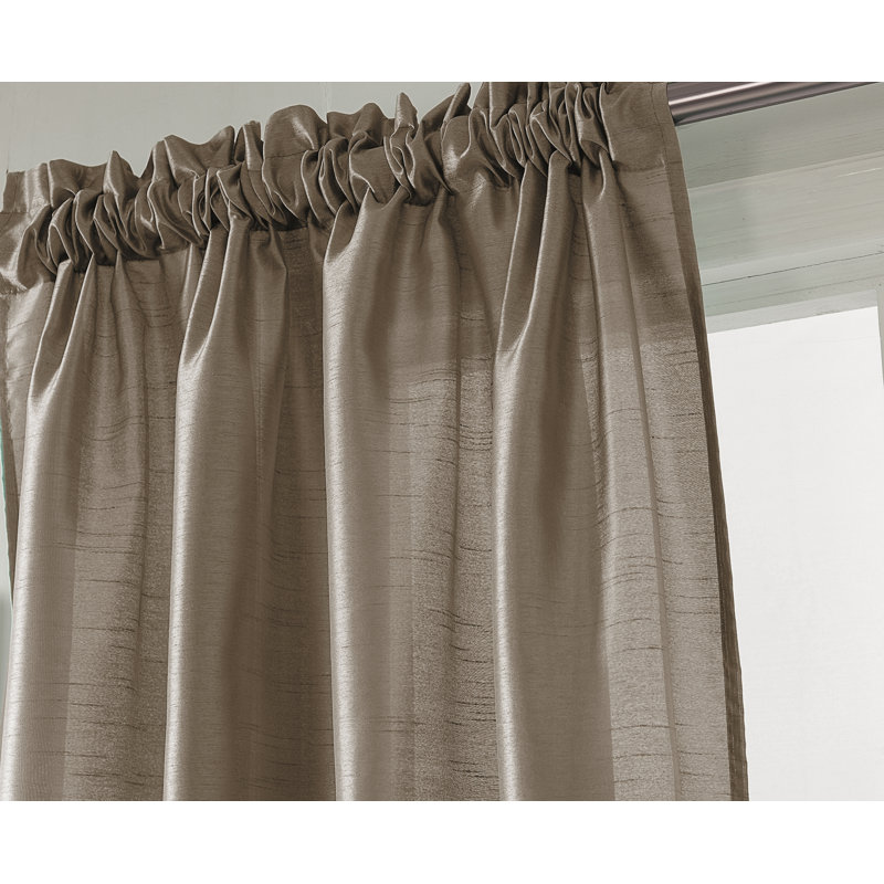 Panneau de rideau de fenêtre semi-transparent Alexzavier, Taupe, l 54 po x L 95 po