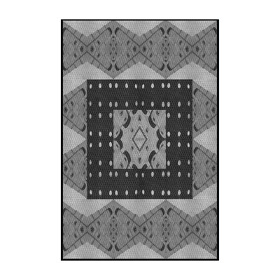 Tapis noir/gris tissé à la machine