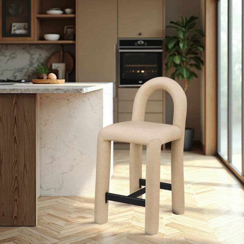 Amari Stool, Vegan Leather, Tan