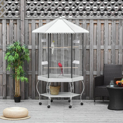 Cage à oiseaux de 77 po, options de rangement spacieuses et polyvalentes pour oiseaux, acier de rangement spacieux, construction robuste