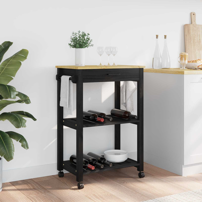 Solid Wood Bar Cart