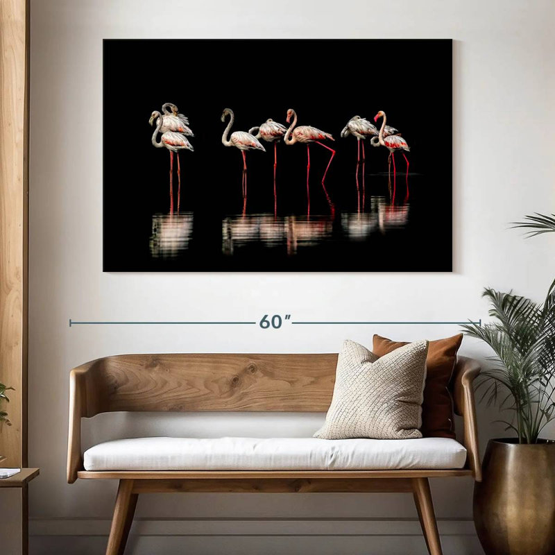 Brampt Pink Flamingos In Darkness, 34" H x 51" W