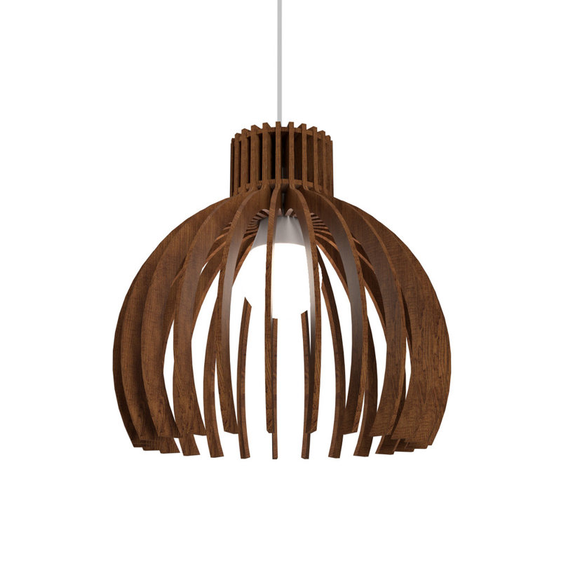 Imbuia Brown MDF Wood Modern Pendant Light