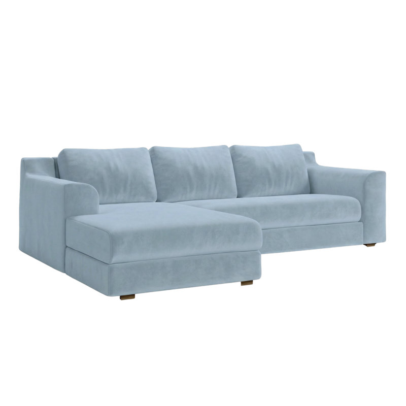 Elevate Sectional, Cornflower Recycled Velvet