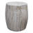 Serenity Side End Table with 18 Inch Round Top, In Antique White Mango Wood