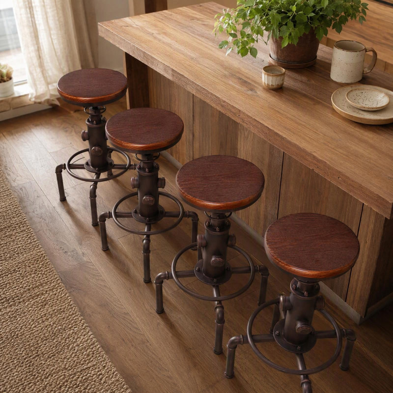 Tabouret de bar Dicot, Brun / cuivre antique, 2