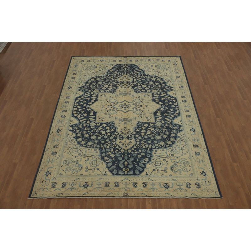 Tapis bleu Oushak 9x12