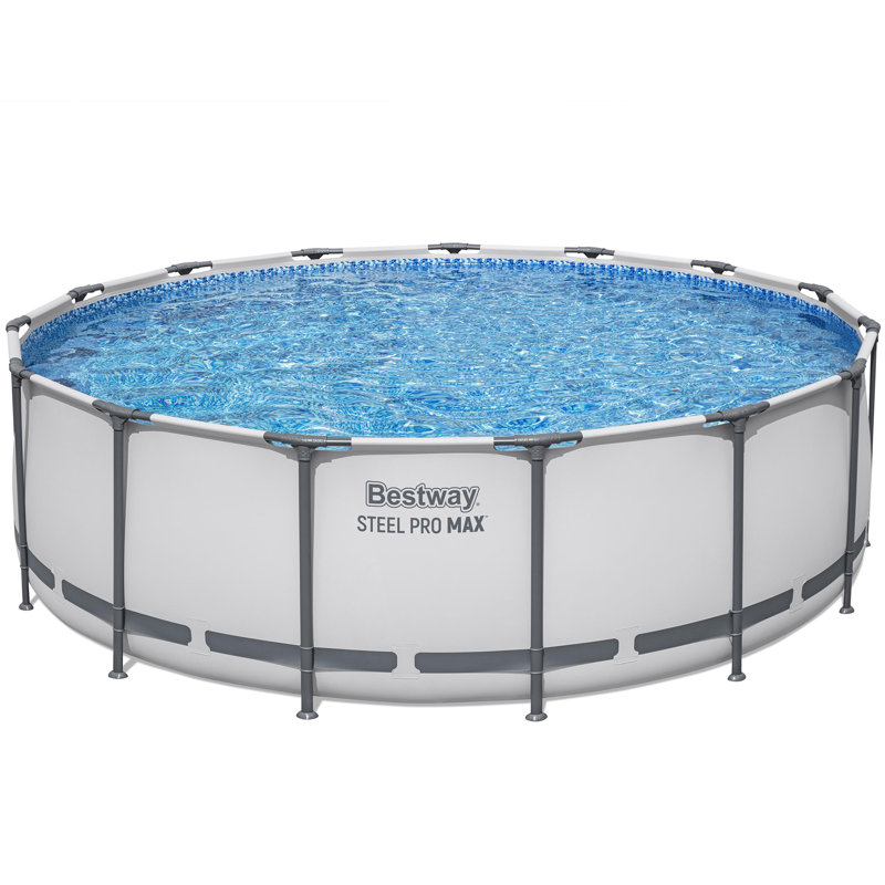 Bestway Steel Pro MAX Prismatic Stone Pool Set, Durable Construction, Easy Assembly, 168.11" W x 42.13" H