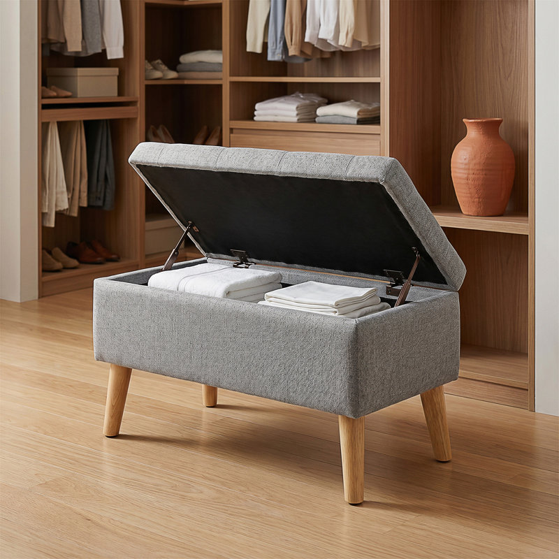 Banc ottoman de rangement avec plateau intégré