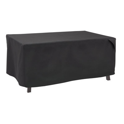 Modern Leisure Black Diamond Patio Ottoman/Coffee Table/Fire Pit Cover, 48"L x 25"W x 18"H, Black