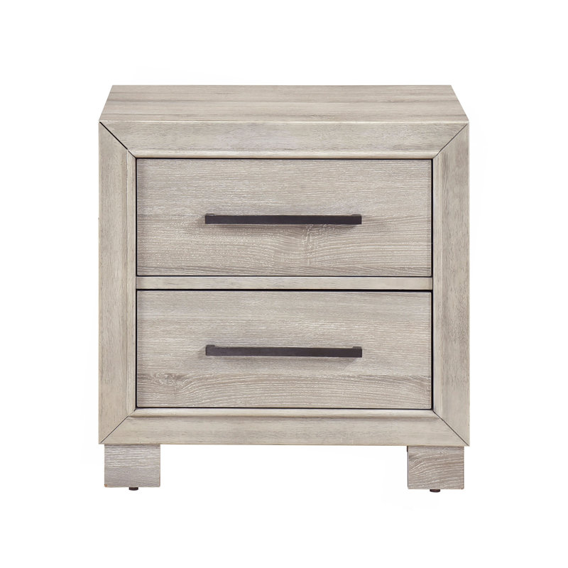 Table de chevet à deux tiroirs Modern, Gris