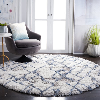 Castiglione Abstract Ivory/Blue Area Rug