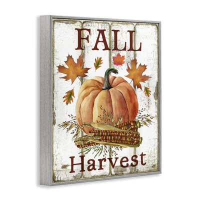 «Fall Harvest», art mural sur toile de citrouille et de maïs par Creatif Belle