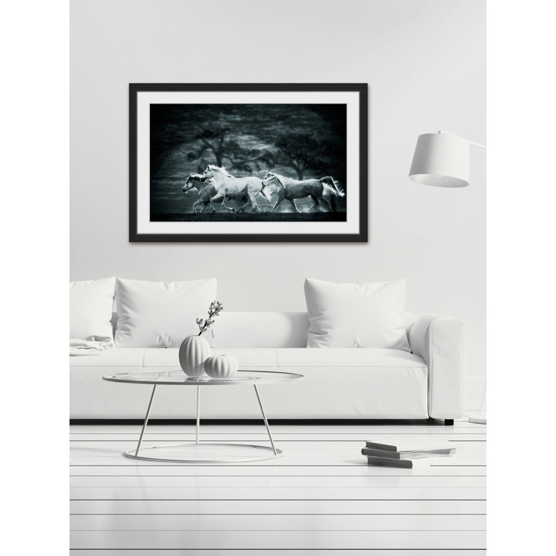 "Blue Arabians" Framed Print, 30" H x 45" W x 1.5" D