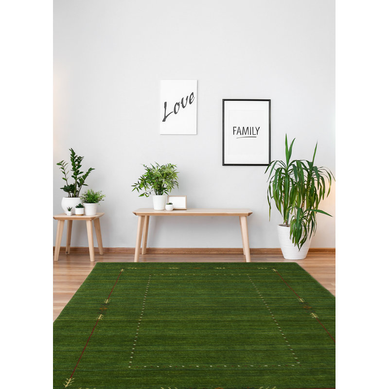 Kashkuli Gabbeh Green Rug 4'11" x 7'11"