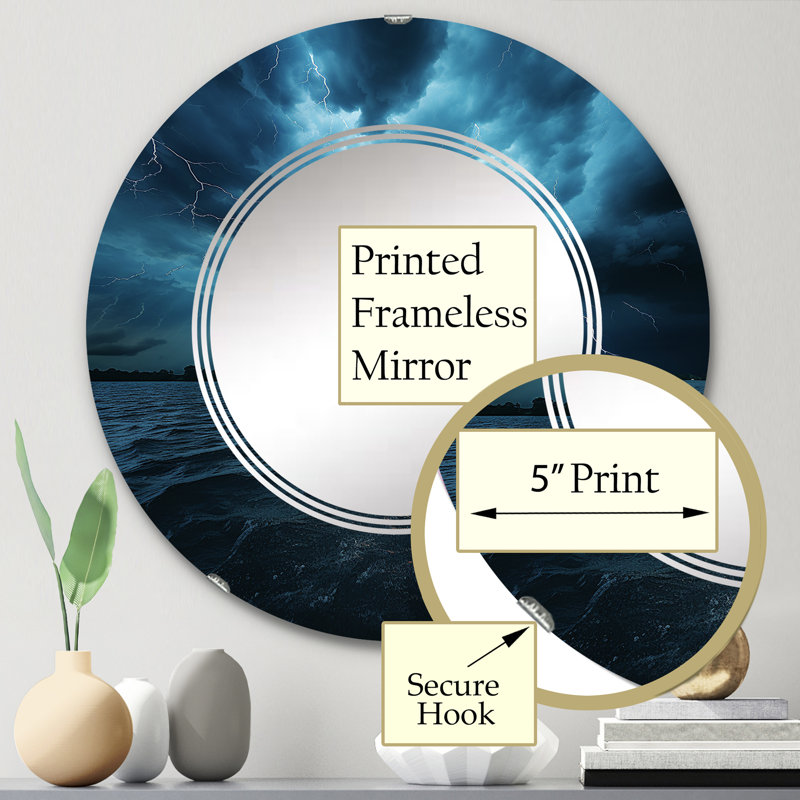 Escudilla - Miroir mural rond, 24 po x 24 po